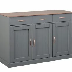 Ebuy24 Luzerna Sideboard - Luzerna Sideboard mit 3 Türen und 3 Schubladen Grau, Braun.