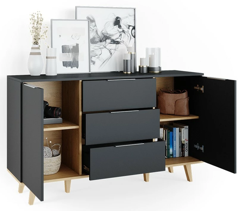 Vicco Sideboard „Neptune“ Anthrazit/Sandeiche – Bild 3