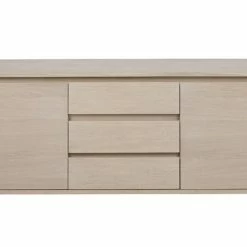 Ebuy24 Naila Sideboard - Naila Sideboard mit 2 Türen und 3 Schubladen aus Eiche Furnier und massiv,weiß gelaugt.