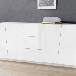 Dmora Modernes Sideboard mit 4 Türen und 3