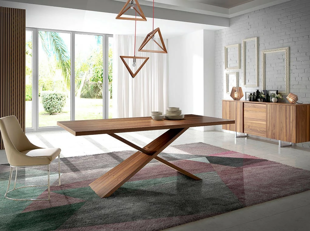 ANGEL CERDA Sideboard aus Nussbaumholz Stahlbeinen – Bild 2