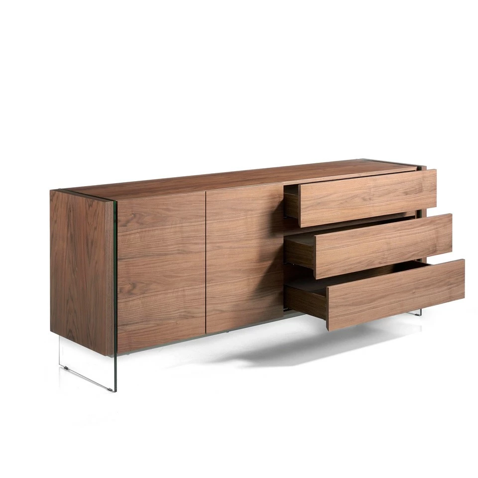 ANGEL CERDA Sideboard aus Nussbaum und Glas – Bild 5