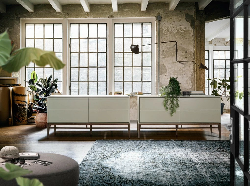 ANGEL CERDA Graues Sideboard mit Beinen aus Nussbaum – Bild 2