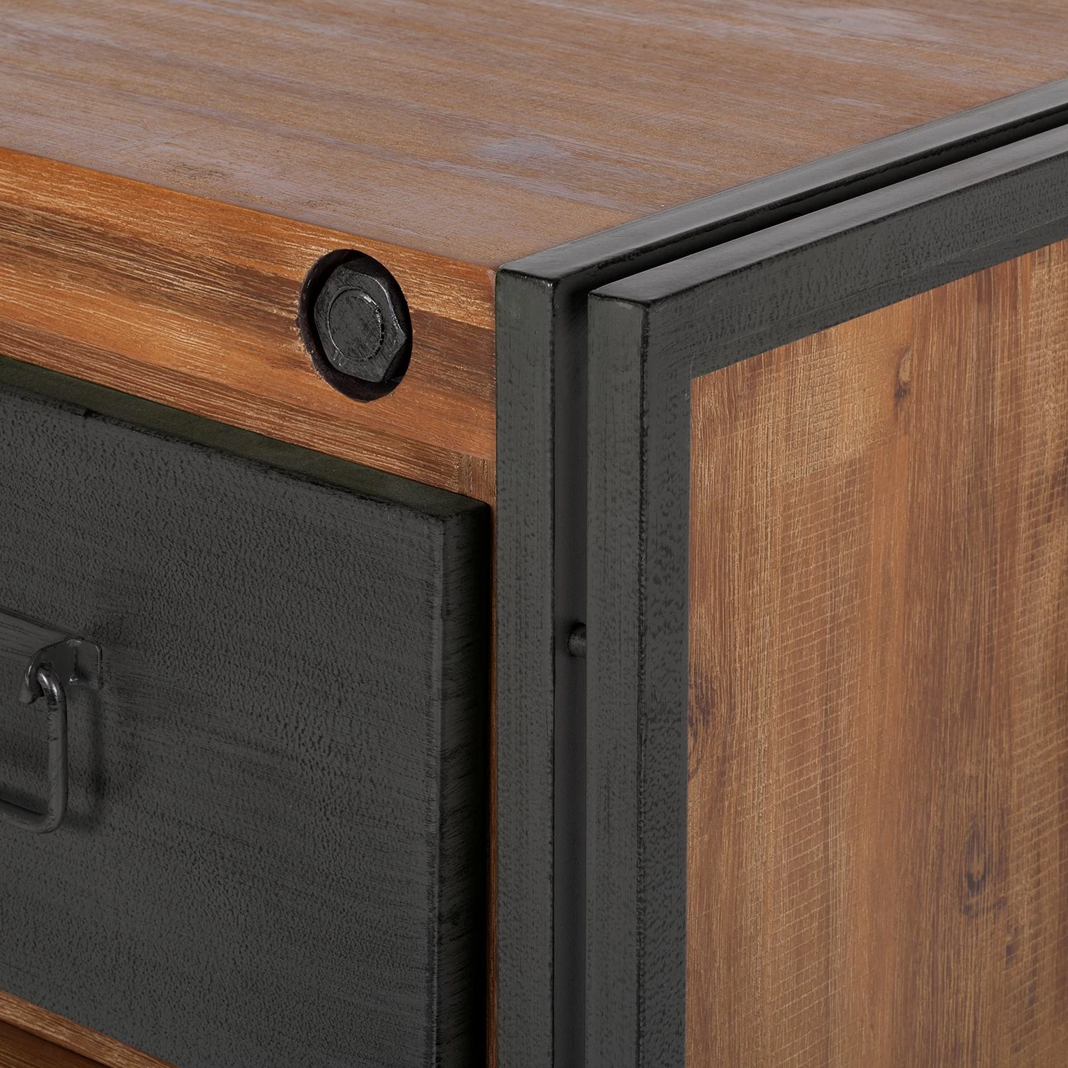 Ars manufacti Sideboard Manchester I - Akazie teilmassiv / Metall - Akazie / Anthrazit – Bild 7