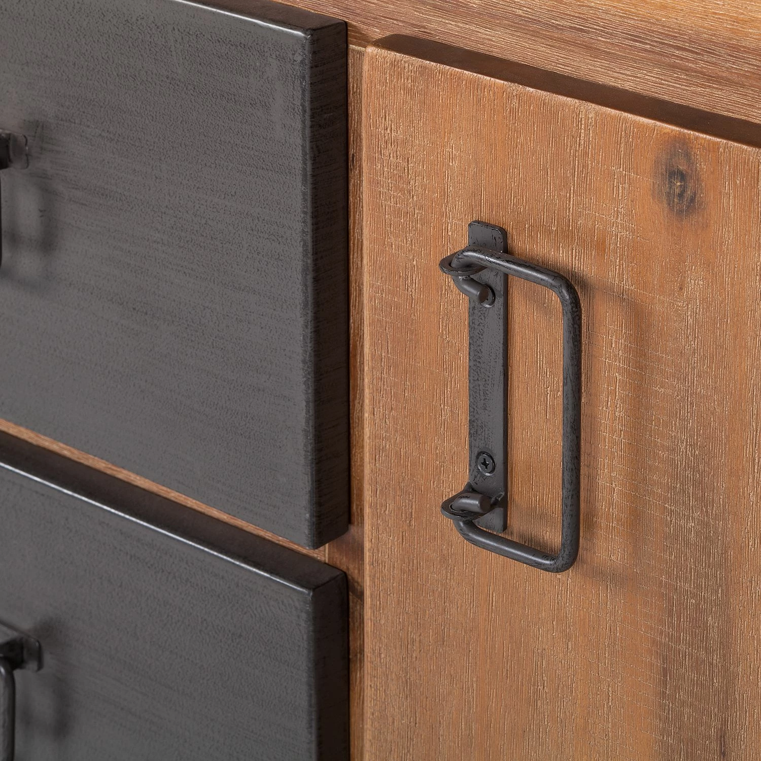 Ars manufacti Sideboard Manchester II - Akazie teilmassiv / Metall - Akazie / Anthrazit – Bild 8