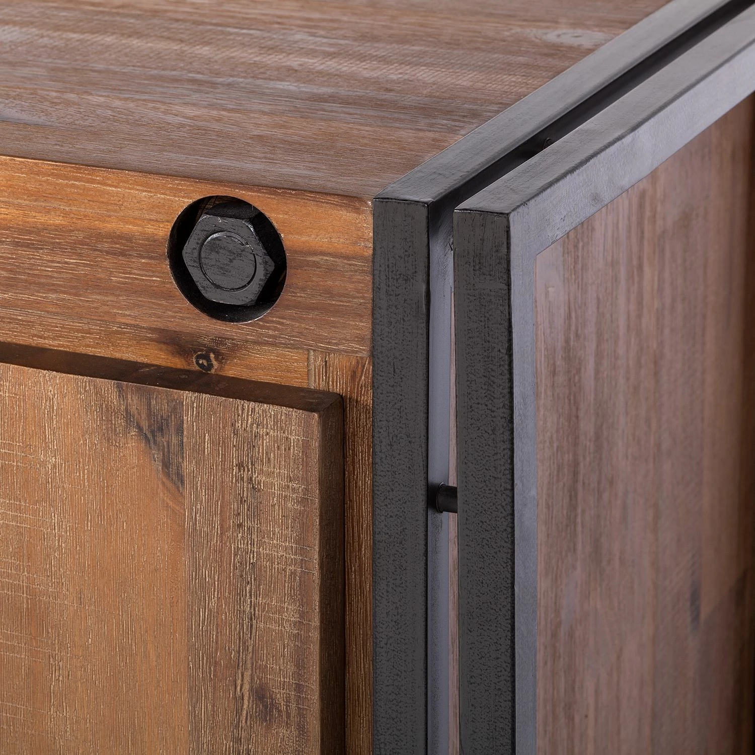 Ars manufacti Sideboard Manchester II - Akazie teilmassiv / Metall - Akazie / Anthrazit – Bild 9