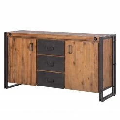 Ars manufacti Sideboard Manchester II - Akazie teilmassiv / Metall - Akazie / Anthrazit