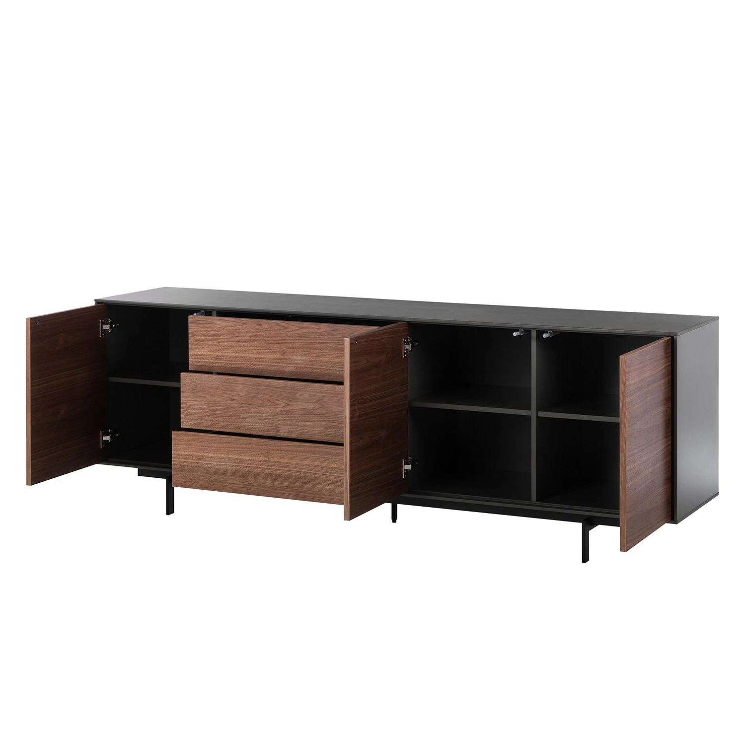 Eva Padberg Collection Sideboard Payara - Echtholzfurnier - Walnuss / Anthrazit – Bild 6
