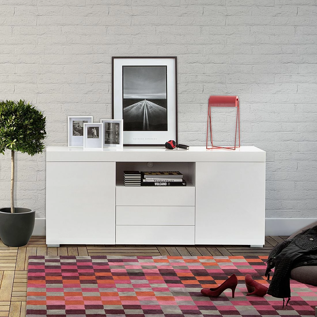Fredriks Sideboard Roomconcept - Inkl.Beleuchtung - Hochglanz Weiß – Bild 7