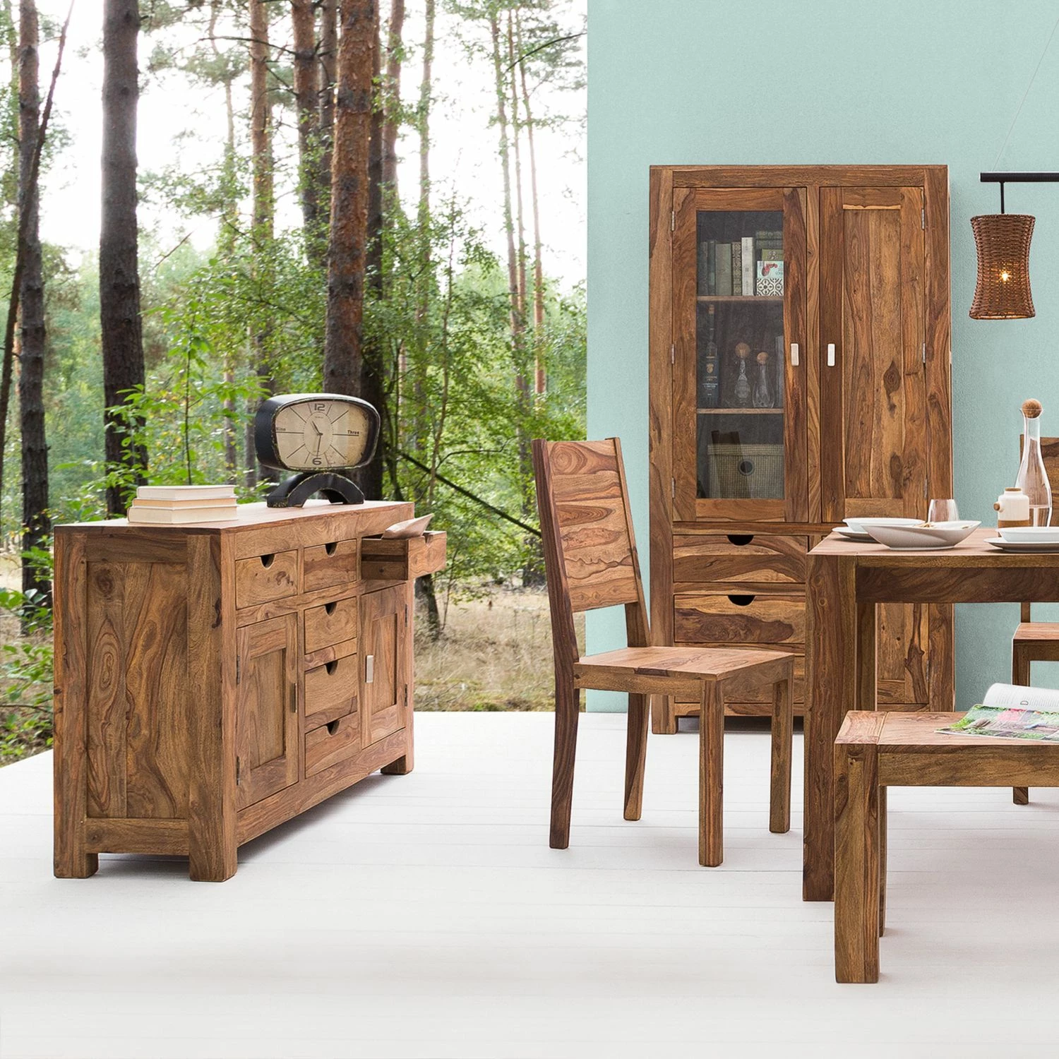 Wolf-Möbel Sideboard Yoga II - Sheesham massiv - Natur – Bild 2