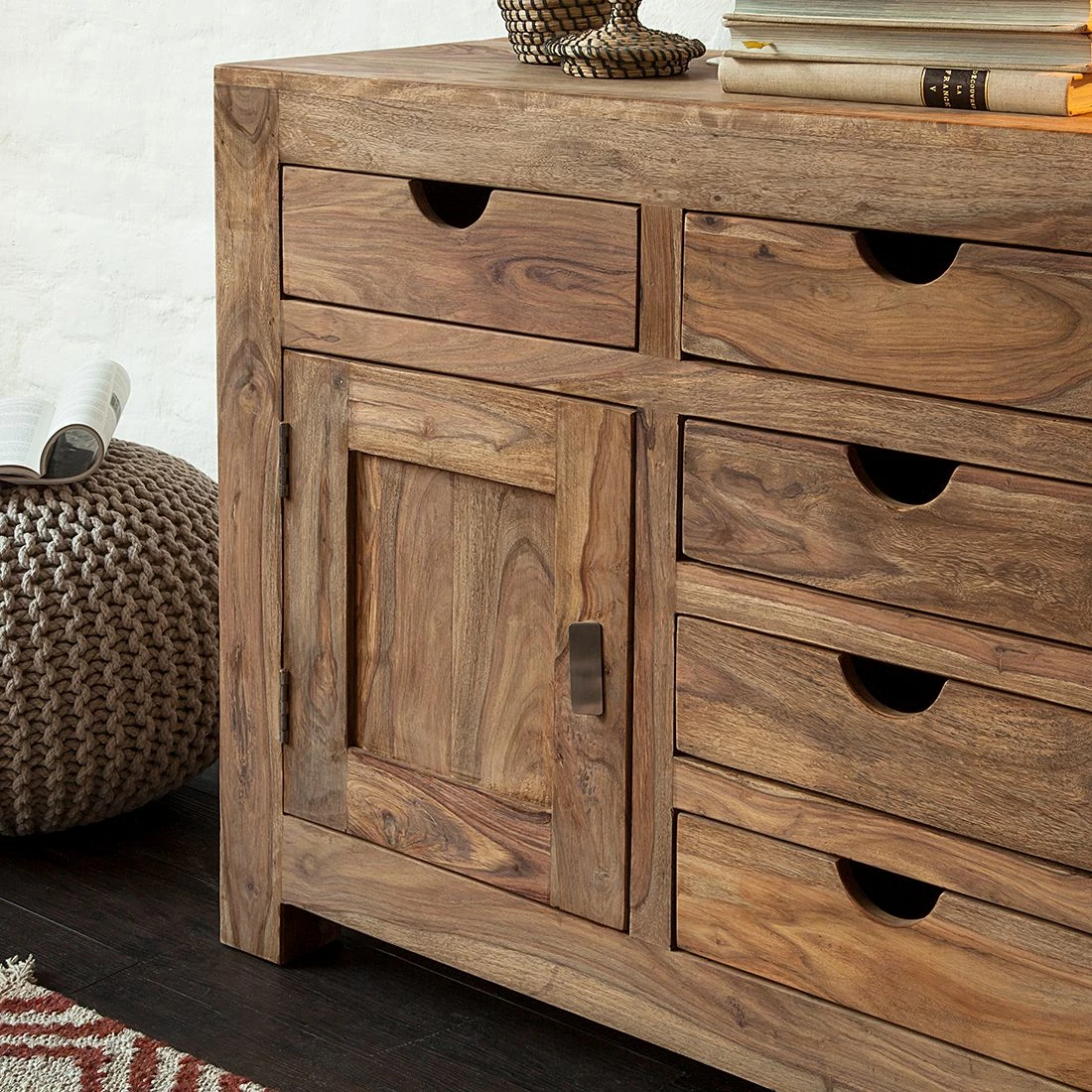 Wolf-Möbel Sideboard Yoga II - Sheesham massiv - Natur – Bild 13